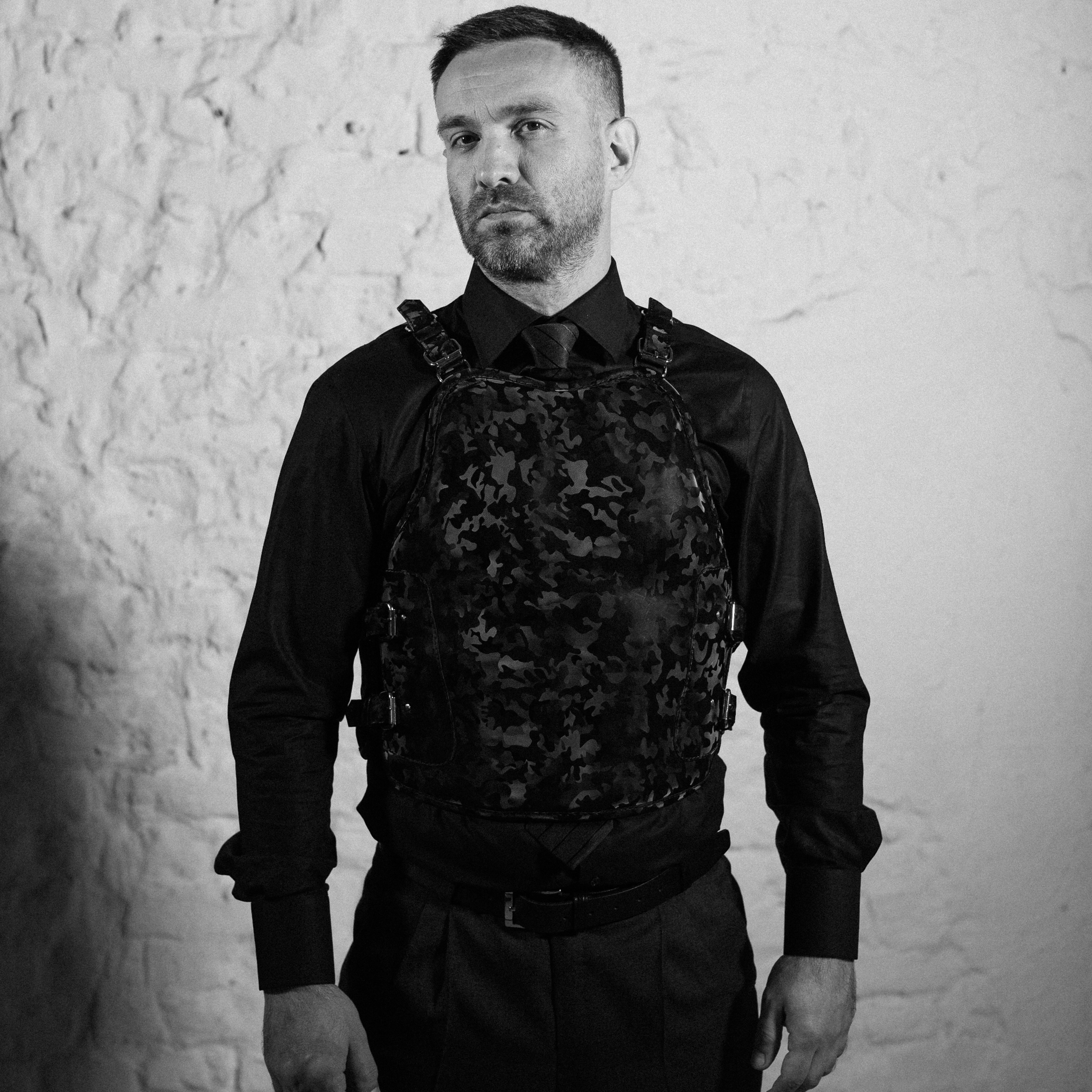 Man in Demidov Armor Concealable Bulletproof Vest